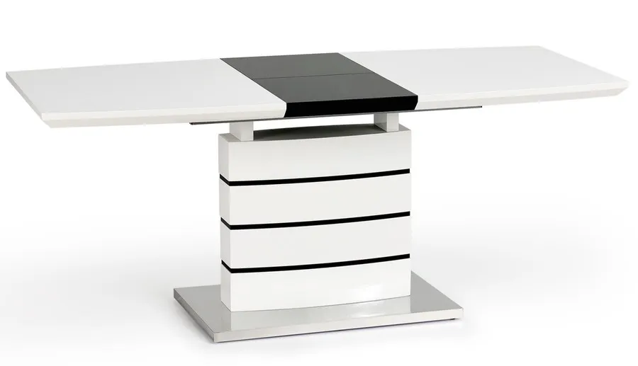 Stół rozkładany NORD 140x80 - biały/czarny