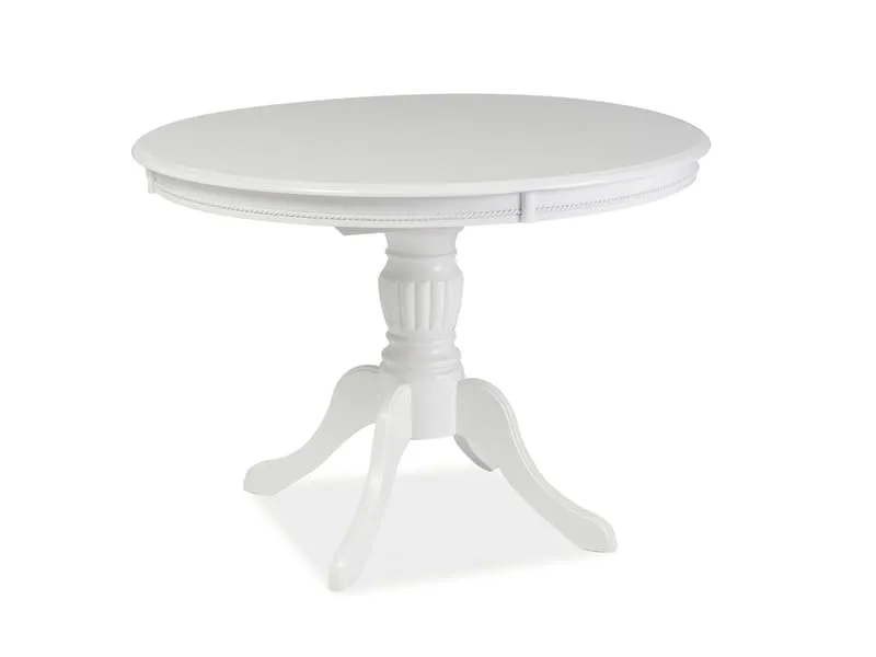 Stół okrągły rozkładany OLIVIA 106/141x106 - biały