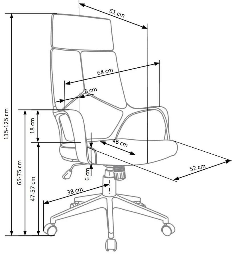 Fotel gabinetowy VOYAGER - niebiesko-czarny
