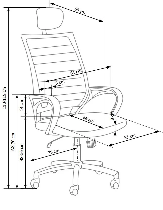 Fotel biurowy SOCKET - czarny/biały