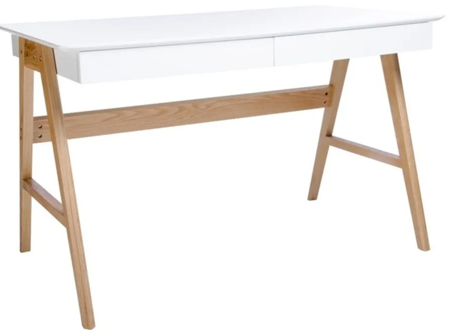 Biurko RIVA 120x70 - biały/dąb