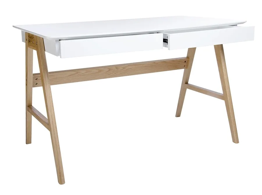 Biurko RIVA 120x70 - biały/dąb