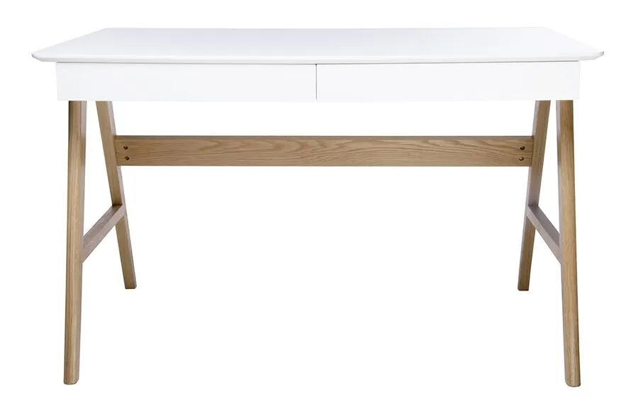 Biurko RIVA 120x70 - biały/dąb