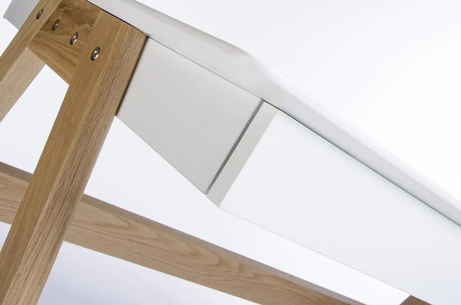 Biurko RIVA 120x70 - biały/dąb