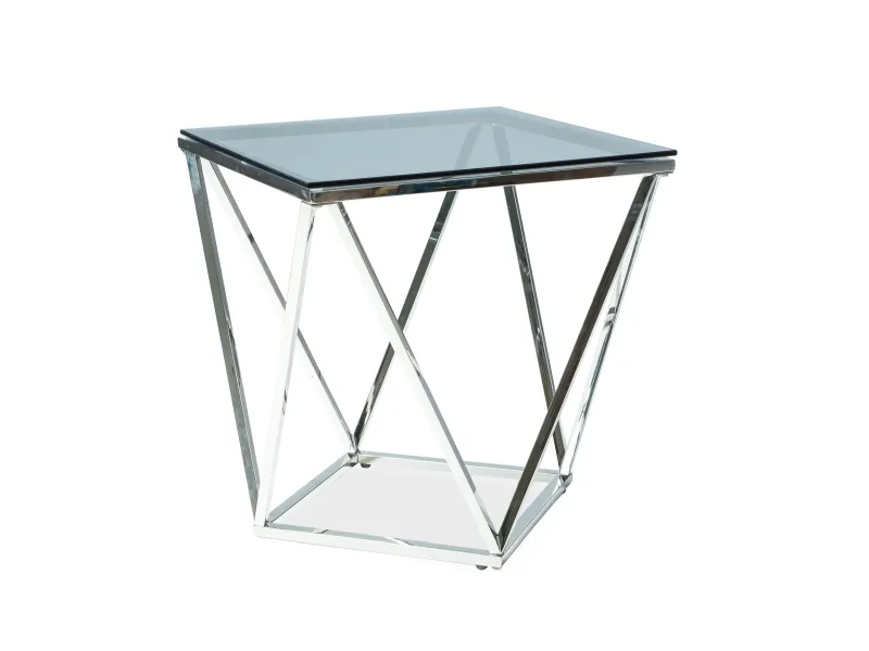 Ława SILVER B 50x50 - srebrny/czarny dymiony