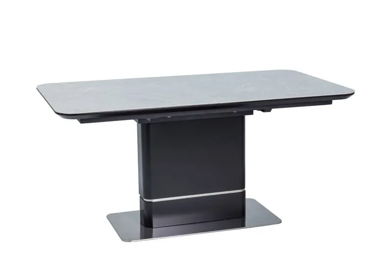 Stół rozkładany PALLAS 160/210x90 - efekt marmuru/czarny mat