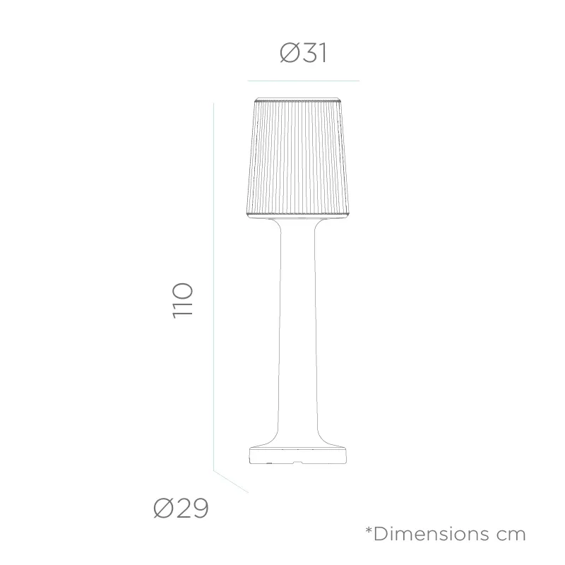 Lampa ogrodowa CARMEN 110 B biała - LED, wbudowana bateria