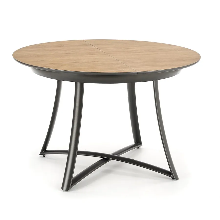 Stół okrągły rozkładany MORETTI 118 cm - dąb złoty/antracyt