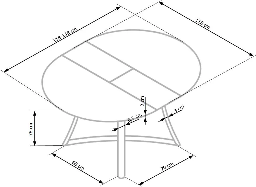 Stół okrągły rozkładany MORETTI 118 cm - dąb złoty/antracyt