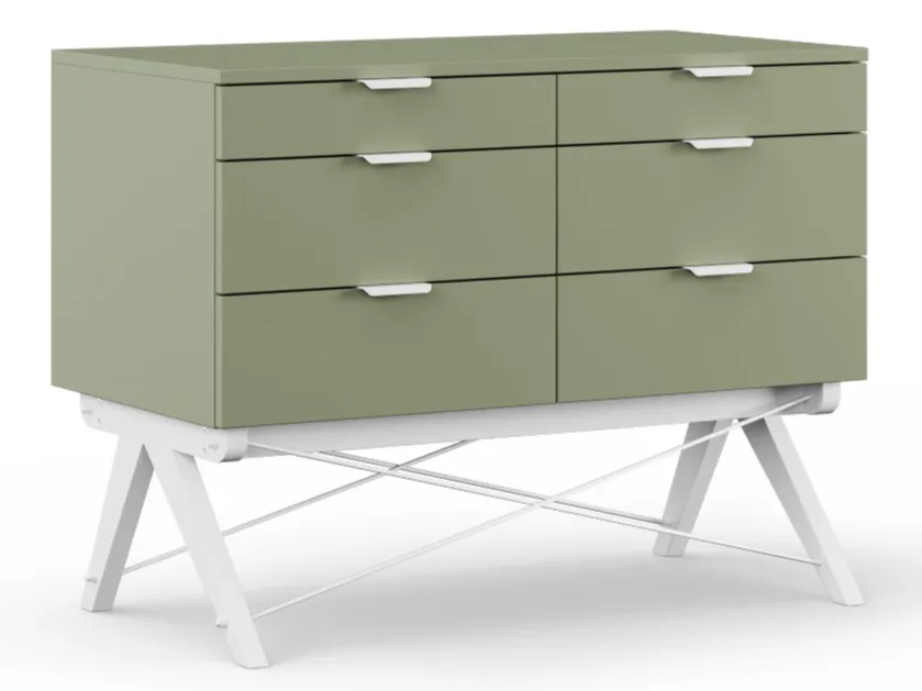 GREEN/BIAŁY Komoda DOUBLE - stelaż WHITE