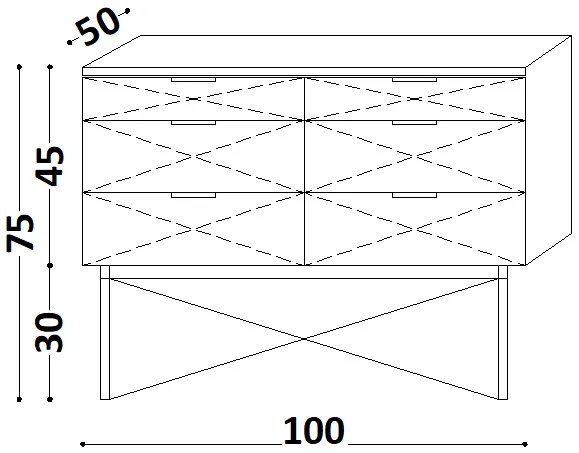 Komoda DOUBLE - stelaż WHITE