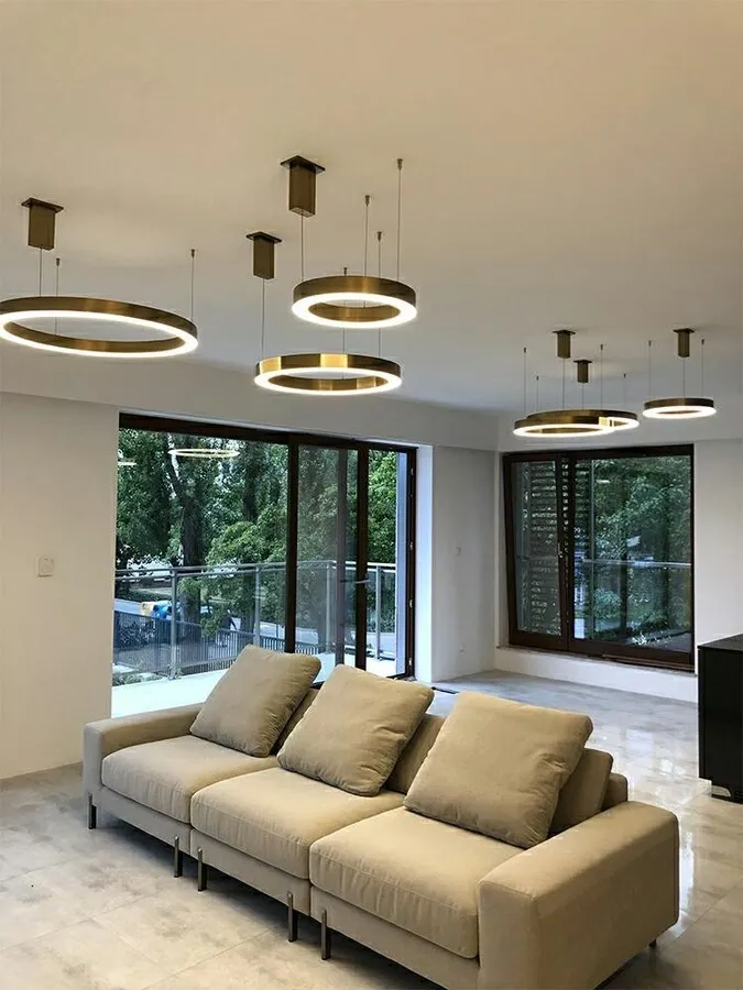 Lampa wisząca RING 100 LED - złoty