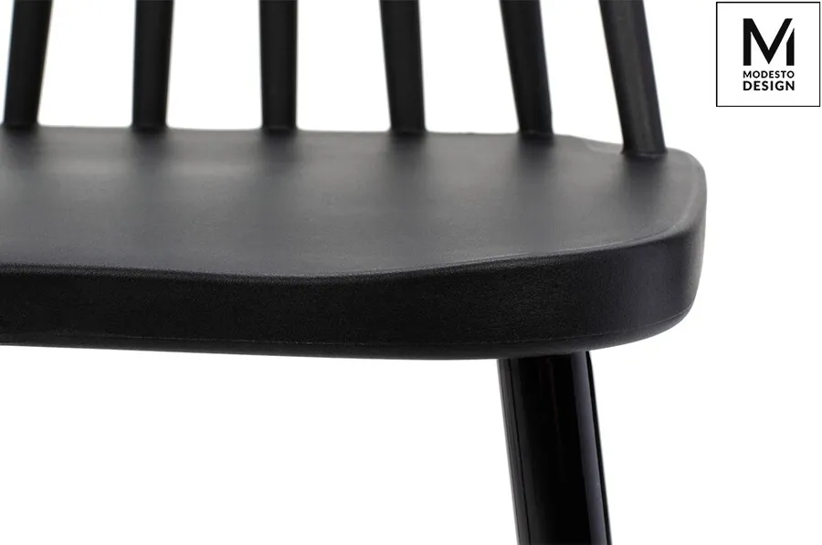 Krzesło z tworzywa RIBS BLACK - czarny mat