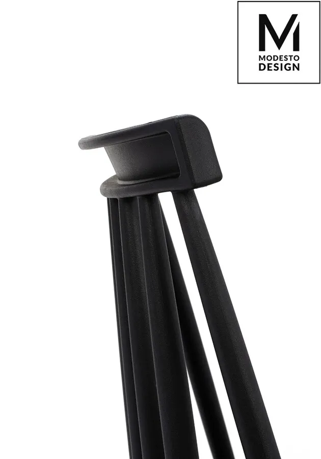 Krzesło z tworzywa RIBS BLACK - czarny mat