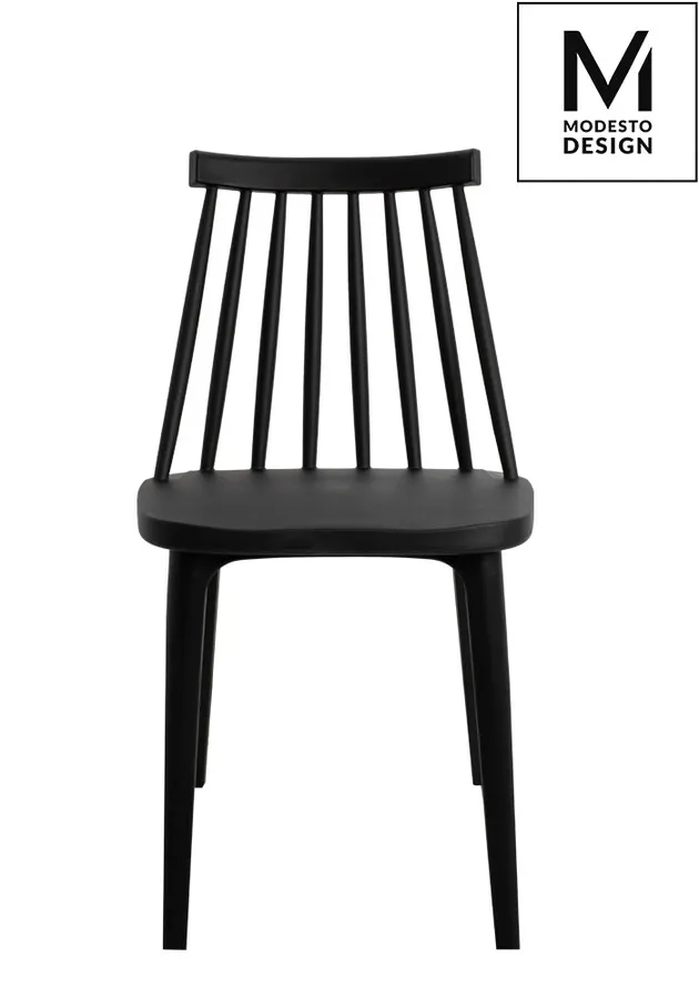 Krzesło z tworzywa RIBS BLACK - czarny mat
