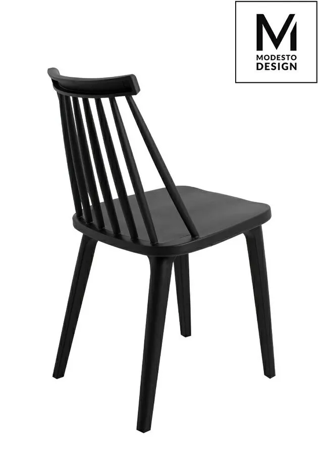 Krzesło z tworzywa RIBS BLACK - czarny mat