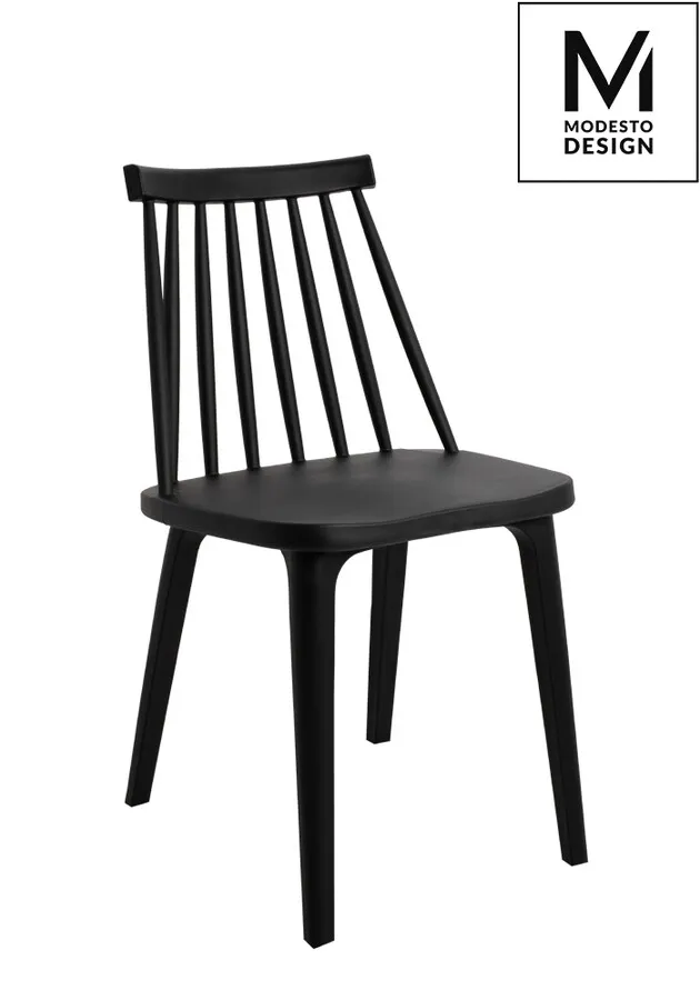 Krzesło z tworzywa RIBS BLACK - czarny mat