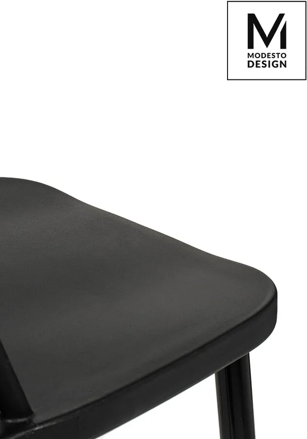 Krzesło z tworzywa RIBS BLACK - czarny mat