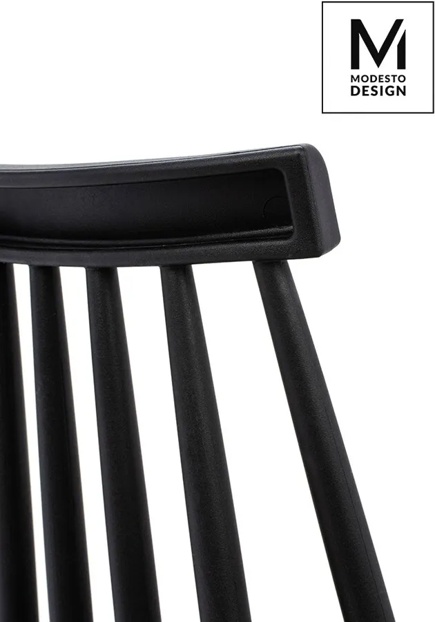 Krzesło z tworzywa RIBS BLACK - czarny mat