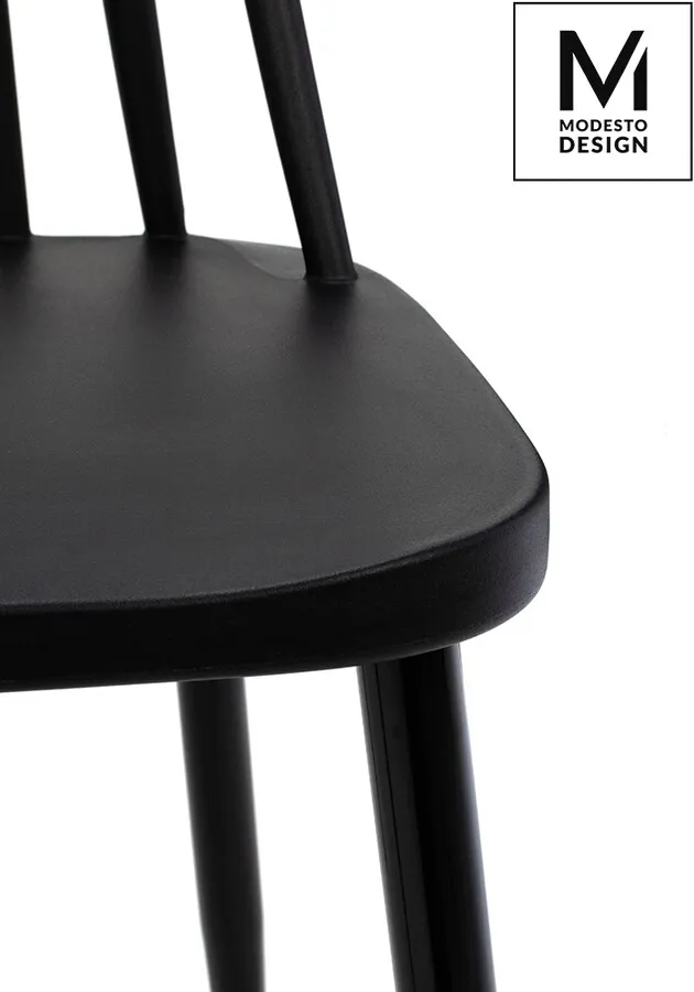Krzesło z tworzywa RIBS BLACK - czarny mat