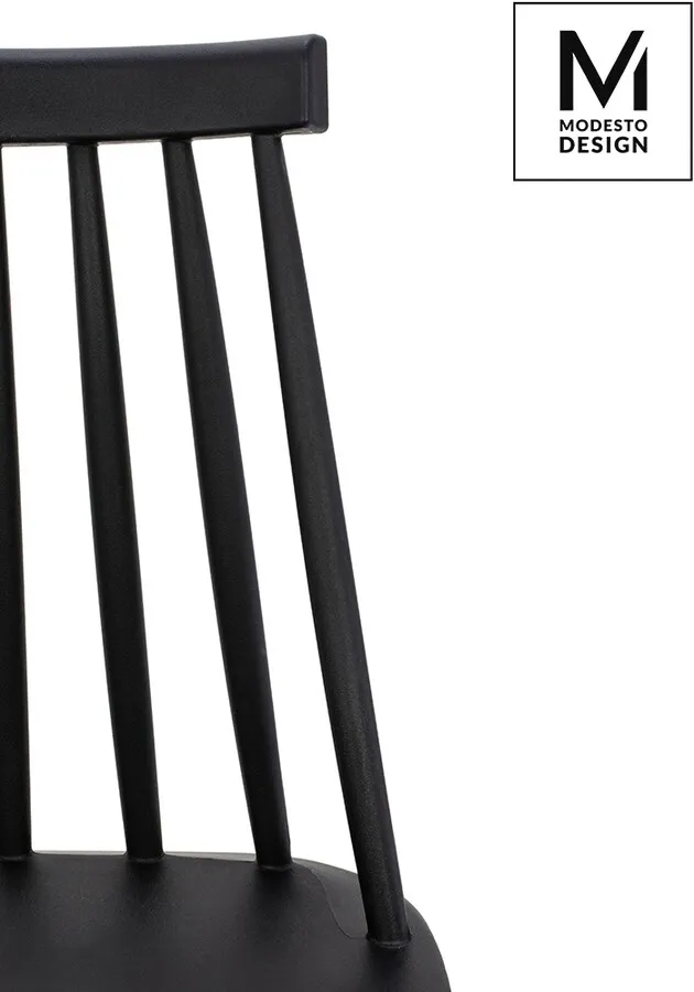 Krzesło z tworzywa RIBS BLACK - czarny mat