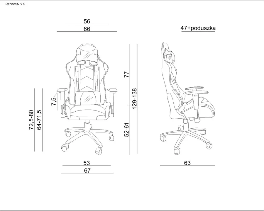 Fotel gamingowy DYNAMIQ V5