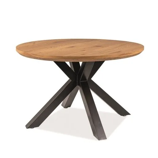 Stół okrągły RITMO 120 cm - dąb/czarny