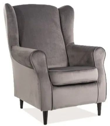 tkanina Bluvel 14 Fotel BARON Velvet - szary Bluvel 14