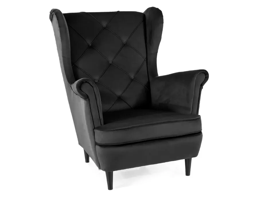 Fotel LADY Velvet - czarny Bluvel 19
