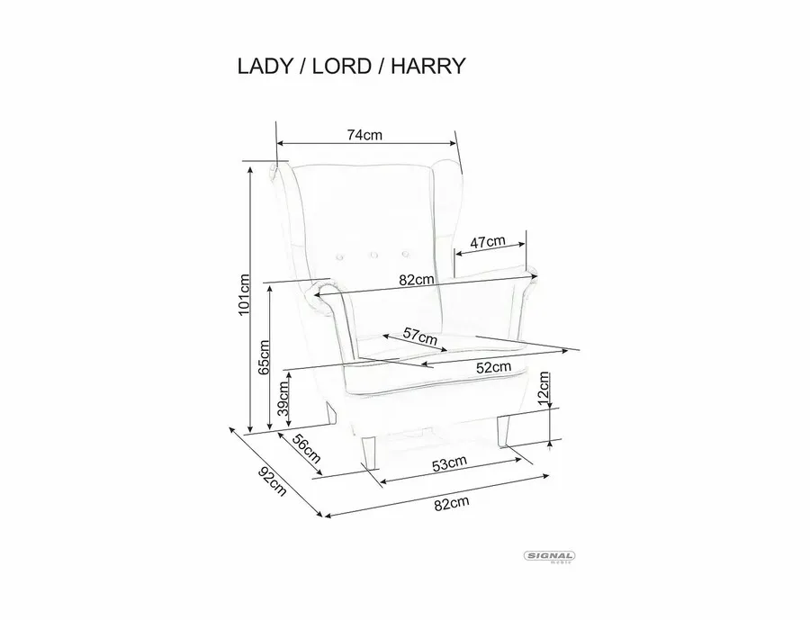 Fotel LADY Velvet - szary Bluvel 14
