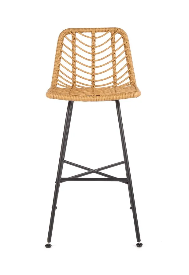 Hoker rattanowy H97 - czarny/naturalny