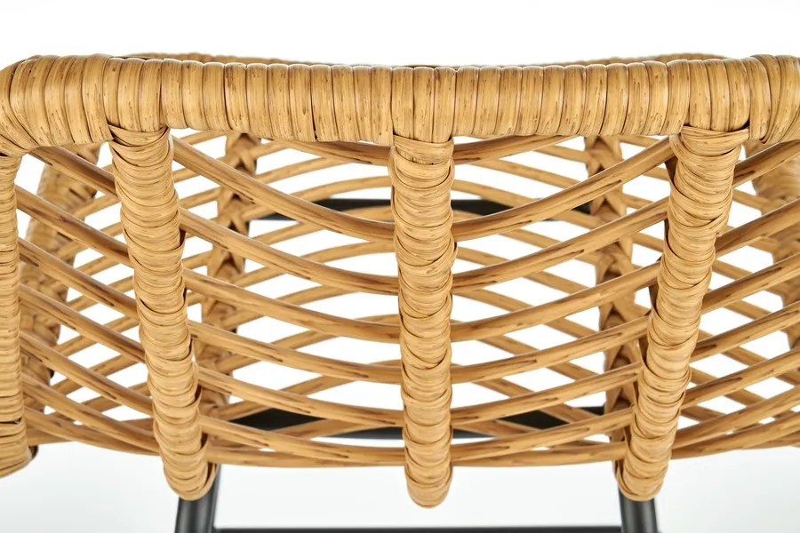Hoker rattanowy H97 - czarny/naturalny