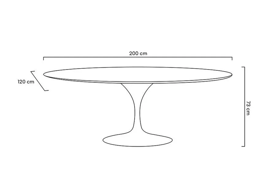 Stół TULIP Ellipse 200x120 - biały półmat