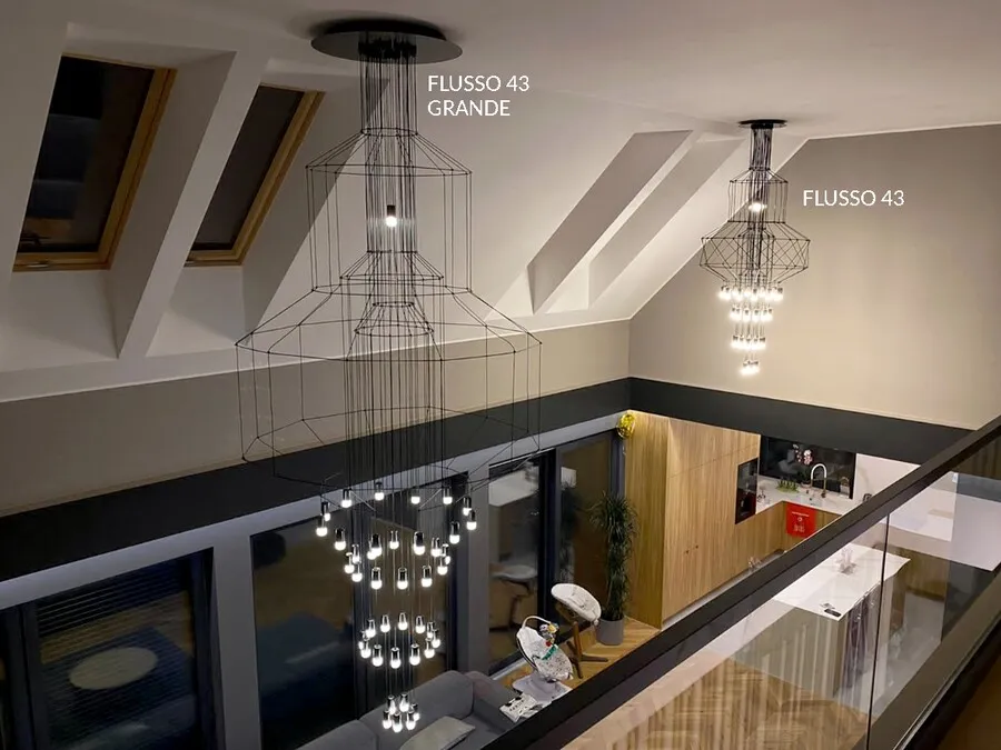 Lampa wisząca FLUSSO 43 GRANDE - czarny