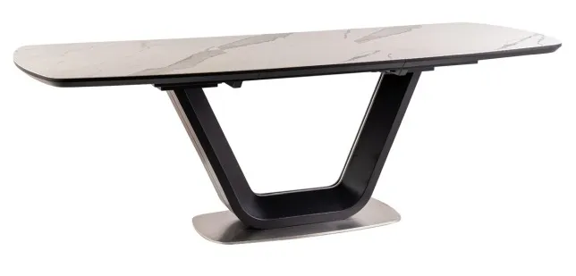 Stół rozkładany ARMANI CERAMIC 160x90 - biały/czarny