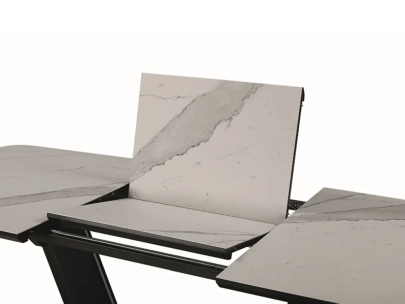 Stół rozkładany ARMANI CERAMIC 160x90 - biały/czarny