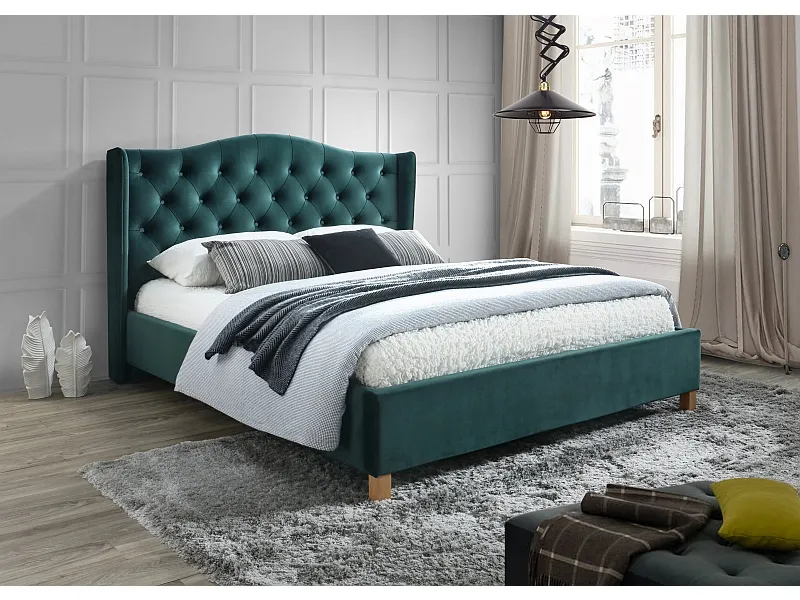 tkanina Bluvel 78 Łóżko ASPEN Velvet 140x200 - zielony Bluvel 78