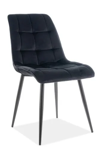 tkanina Bluvel 19 Krzesło welurowe pikowane CHIC Velvet - czarny Bluvel 19