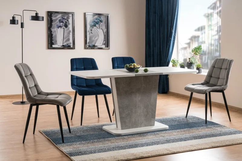 Krzesło welurowe pikowane CHIC Velvet - granatowy Bluvel 86