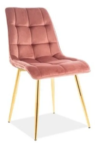 tkanina Bluvel 52 Krzesło welurowe pikowane CHIC VELVET Złoty - antyczny róż Bluvel 52