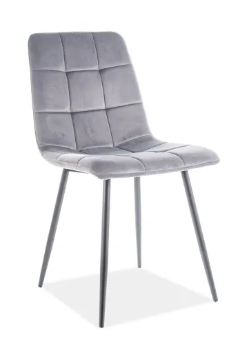 tkanina Bluvel 14 Krzesło welurowe pikowane MILA Velvet - szary Bluvel 14