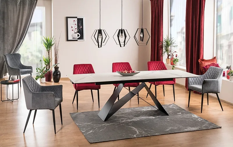 Stół rozkładany WESTIN III 160/240x90 - biały/czarny