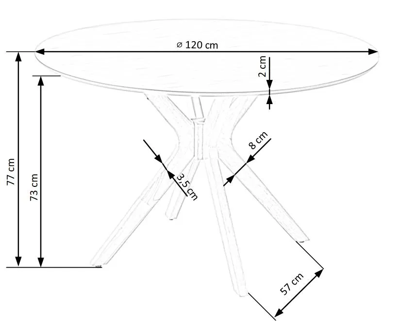 Stół okrągły NICOLAS 120 cm - dąb naturalny