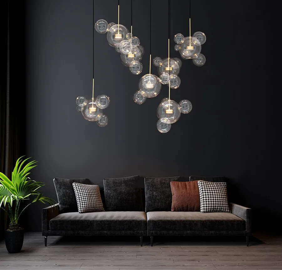 Lampa wisząca CAPRI LINE 7 - 420 LED - złoty