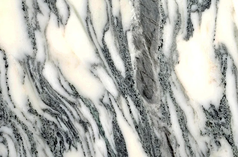 Stół TULIP Ellipse Marble Arabescato 200x120 - biały marmur