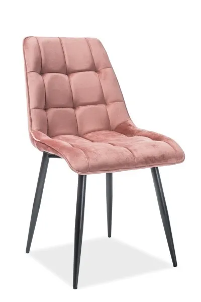 Zestaw 4x krzesło welurowe pikowane CHIC VELVET - róż antyczny Bluvel 52