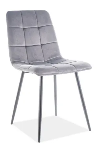Zestaw 4x krzesło welurowe pikowane MILA VELVET - szary Bluvel 14