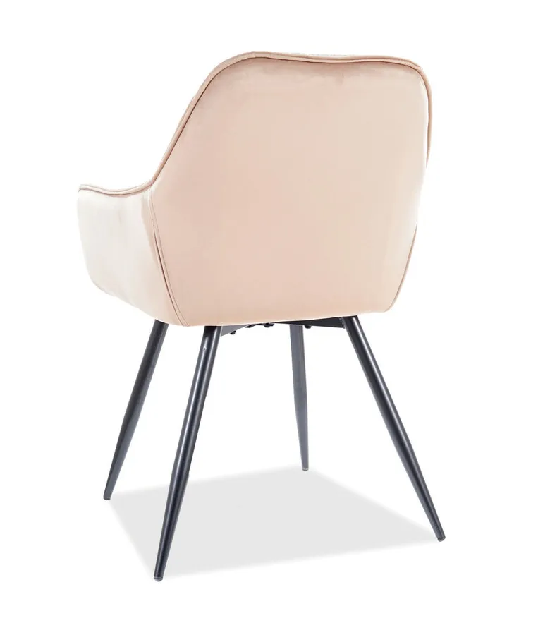 tkanina Bluvel 28 Krzesło welurowe pikowane CHERRY Velvet - beż Bluvel 28