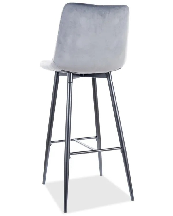 Hoker tapicerowany welurowy CHIC H-1 Velvet - czarny/szary Bluvel 14