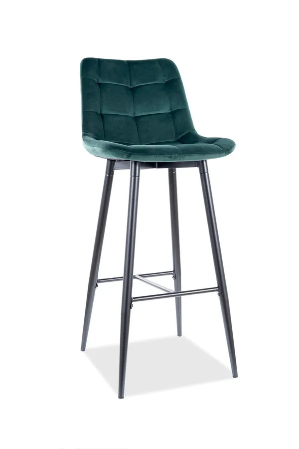 tkanina Bluvel 78 Hoker tapicerowany welurowy CHIC H-1 Velvet - czarny/zielony Bluvel 78